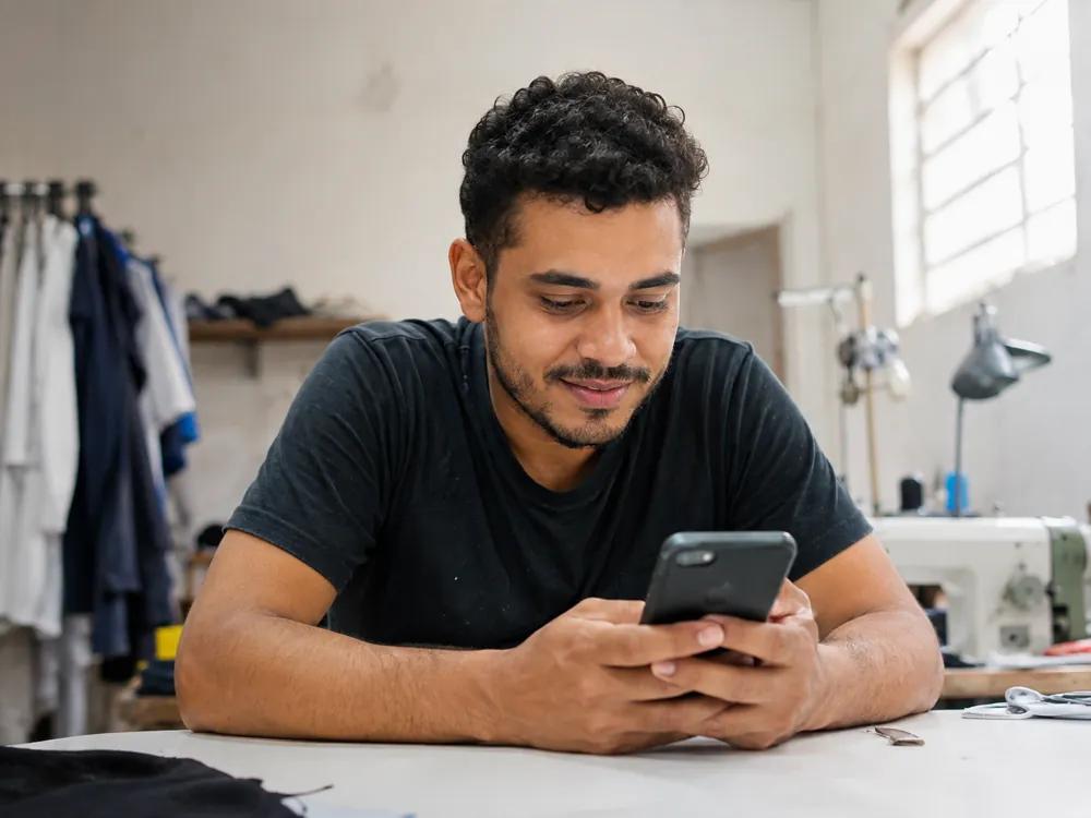Mãos protegendo um celular com um cadeado de segurança na tela